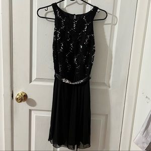 BCX size 7 Black sequin dress